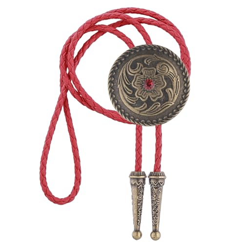 Image of GelConnie Floral Bolo Tie for Men Womens Bolo Tie Necklace Native American Black Men's Bolo Ties Western Cowboy Bolero Ties