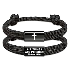 black 19:26 cross bracelet