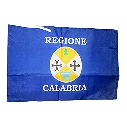 AZ FLAG, Calabria Flag, 18'' x 12'', 100% Polyester Italy, Italian Region Small Banner with Two Cords, Fade Resistant