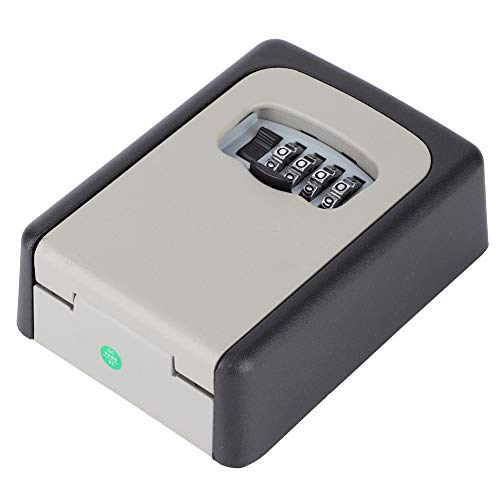 Qinlorgo Cofre para chave, caixa de trava de alta segurança cinza preta, liga de alumínio resistente