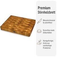 B4K® Schneidebrett aus Eiche Stirnholz 45 × 30 × 4 cm – Ansicht 2