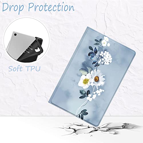 Samsung Galaxy Tab A7 Lite 8.7 Inch 2021 Case Sm-T220/225, Feams Slim Lightweight Folio Stand Pu Leather Case Soft Tpu Back Cover For Samsung Galaxy Tab A7 Lite 2021 Tablet, Floral #TOP3