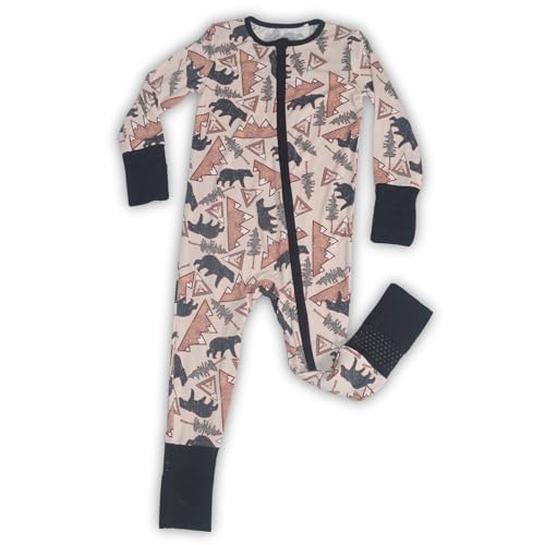 Image of ITSY BITSY BOUTIQUE Viscose Bamboo Baby Pajamas - Boys and Girls Footie Sleeper Convertible 2-Way Zipper Sleeper