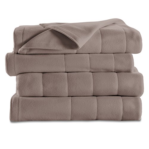 Sunbeam Quilted Fleece Heated Blanket in Mushroom #TOP23