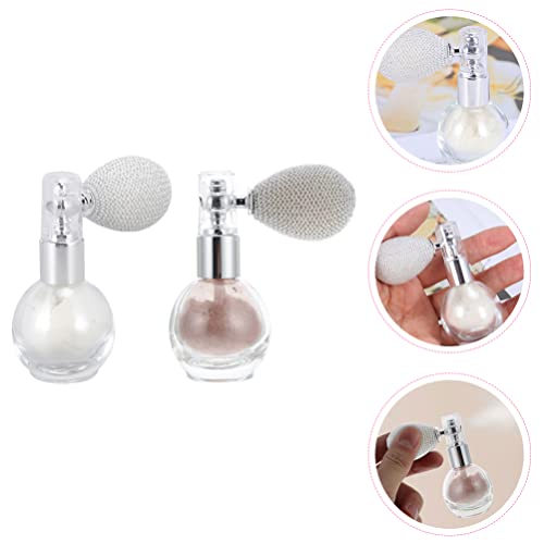Minkissy 2 peças de iluminador em pó spray feminino maquiagem com glitter para cabelo corporal, ilum