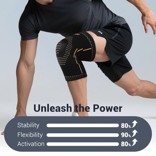 Janustar Copper Knee Braces for Men & Women – Knee Compression Sleeves for Pain Relief, Arthritis, Sports and Recovery