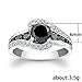 Vintage 925 Silver Ladies Cocktail Rings Black Gemstone Rings Fashion Ladies Holiday Gift Jewelry Round Cut Cubic Zirconia Anniversary Commitment Wedding Rings Ladies Engagement Rings 581 (9)