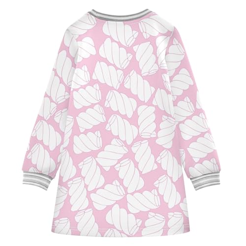 Twist Marshmall Girls Dresses Long Sleeve Sweatshirt Dress for Girls Winter Toddler Casual A Line Dresses Size 2-8T2