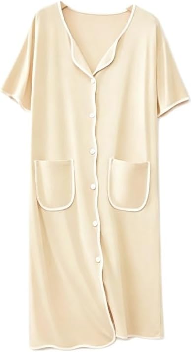Women Modal Nightgown with Built in Bra Short Sleeve Loose Maternity Loungewear Dress