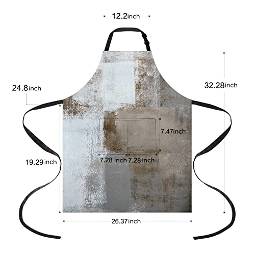 Tomwish Plain Bib Aprons With 2 Pockets Grey And Brown Abstract Art Painting Apron Vintage Apron Adjustable Apron For Kitchen Crafting Cooking Restaurant Bbq Drawing #TOP2