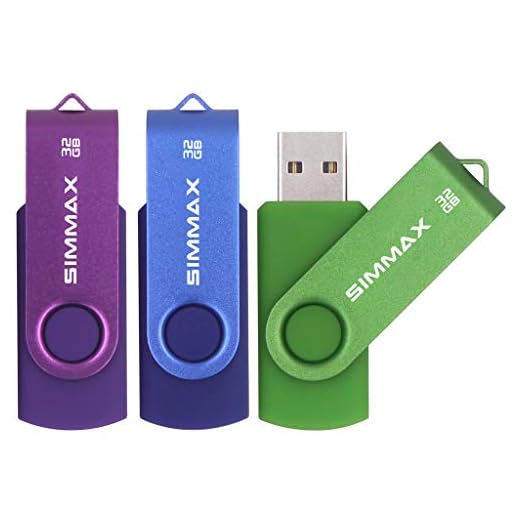 SIMMAX Clé USB 32 Go Lot de 3 USB 2.0 Flash Drive Pivotant Stockage Disque Mémoire Stick Pendrive (32Go Violet Bleu Vert)