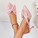 Pink Fashion High Heels for Women Pointed Toe Bow Design Ideal for Spring Wear and Elegant Events