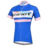 SUHINFE Radtrikot Kurzarm Damen, Leichtes und Atmungsaktives Fahrradtrikot für MTB, Rennrad Trikot Damen, Sommer