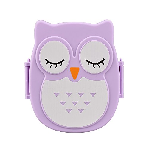 HighlifeS_Lunch Bags,Owl Kids Lunch Box Food Container Storage Cute Box Portable Bento Box (Purple)