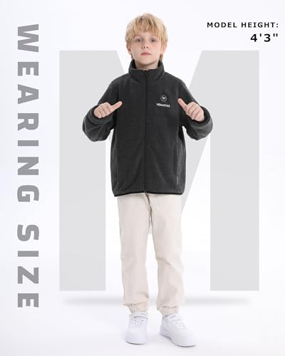 Image of Venustas Kids Heated Fleece Jacket with Battery, Boys Youth Electric Heated Coat for Winter