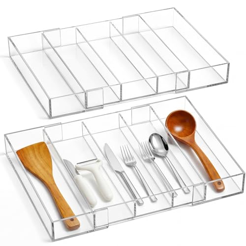 Teenyyou Expandable Acrylic Utensil Organizer