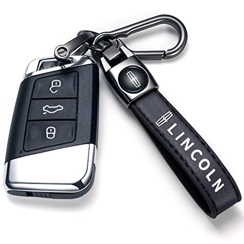 Apxivi Genuine Leather Car Keychain For Lincoln Key Chain Accessories Keyring With Logo(Black) #TOP4