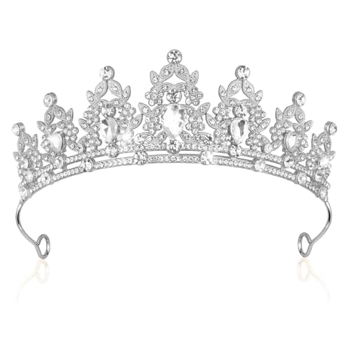AOOSA Diademe Femme, Couronne Gateau Princesse Strass, Bijoux de Cheveux pour Femme, Strass Scintillants Couronne Reine Accessoires pour Cheveux pour Carnaval...