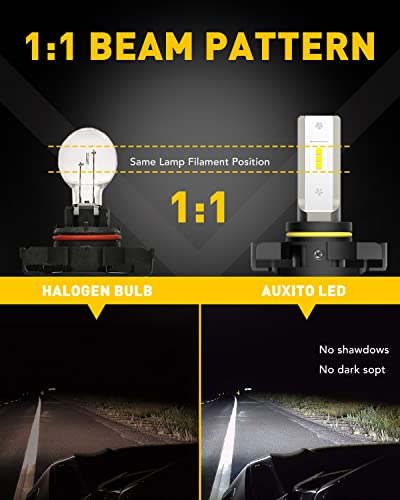Auxito 5202 Led Fog Light Bulbs, 6500K Cool White 6000 Lumen Plug And Play, 300% Brighter, 5201 Ps19W 12085 Ps24W Daytime Running Lights Replacement (Pack Of 2) #TOP3