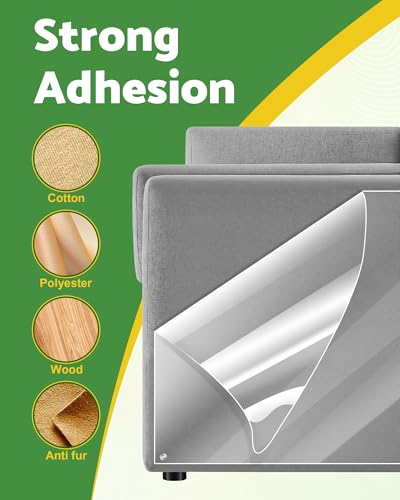 Gimars Verdickte 5m x 30cm Kratzschutz Sofa Katze, Kratzfolie Katzen Selbstklebend Transparent, Anti Kratz Folie für Katzen, Kratzschutz Tape für Möbel, Couch, Tür & Wand, Sofaschutz Katze