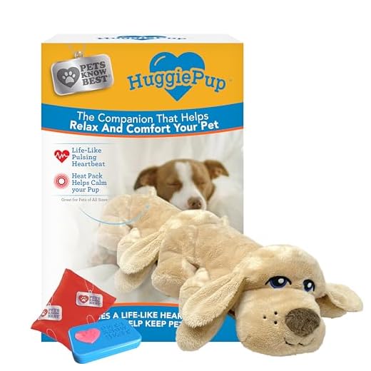 Pets Know Best HuggiePup Cuddly Puppy Behavioral Aid Toy, Great for Crate Training- Pulsing Heartbeat, Heating Pack- Golden Dog
