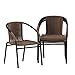 Flash Furniture 4 Pk. Medium Brown Rattan Indoor-Outdoor Restaurant Stack Chair