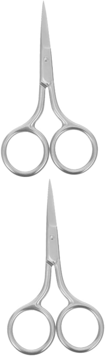 MERRYHAPY 2pcs Compact Eyebrow Scissor for Precision Grooming Portable Beauty Tool for Men and Women for Trimming Eyebrows Nose Hair and Beards