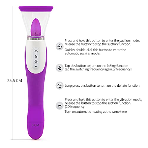 Vibrador Silicone vibradoris feminino, Vibrador Flor Rosa Ponta Dupla Função Sugador e Aquecimento p