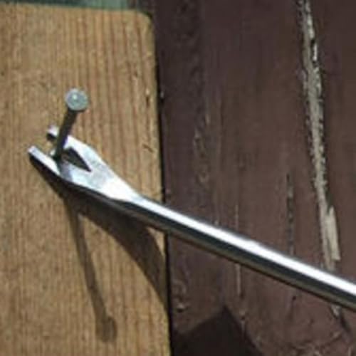 Zilimontt Destornillador tipo V y herramienta de palanca con agarre ergonómico para quitar neumáticos, zapatos y clavos de carpintería, construcción de acero 45# y longitud de 190 mm (codo en V de 4