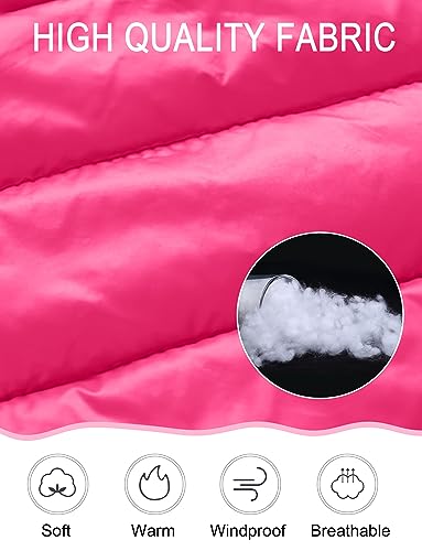 Aivtalk Kids Girls' Packable Lightweight Down Puffer Vest Winter Zipped Hooded Sleeveless Outwear Jacket For 3-4 Years Old Pink #TOP3