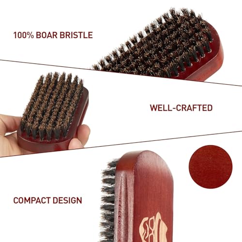 Image of Beard Brush Set for Men | with 100% Boar Bristle Black Walnut Wood Beard Brush, Foldable Beard Brush, Foldable Scissors, Beard Comb