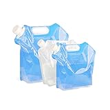 KMAKII 5/10 litres Collapsible Water Container, BPA Free Plastic Water Container,Outdoor Folding Water Bag for Sport Camping Riding Mountaineer(Two 5L Water Bag+10L Water Bag)