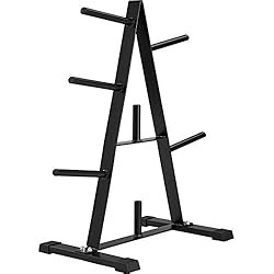 Barra Con Discos De Plastico TecTake Soporte para discos de pesas con 7 barras | Diámetro de la toma de discos 25 mm | Resistencia 200 kg