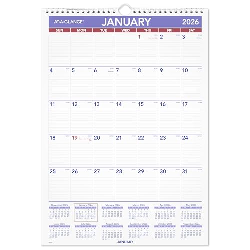 Image of AT-A-GLANCE 2026 Wall Calendar, 12 inch x 17 inch, Medium Tall (PM22826)