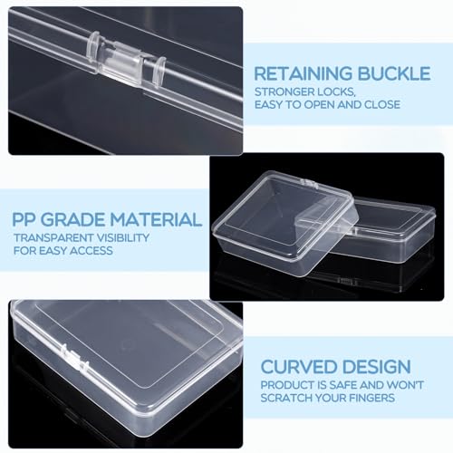 Image of Jetec 6 Pieces Mini Plastic Clear Beads Storage Containers Box for Collecting Small Items, Beads, Jewelry, Business Cards, Game Pieces, Crafts (5 x 4 x 1.3 Inch)