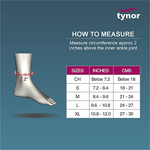 Tynor Ankle Brace, Black, Medium, 1 Unit