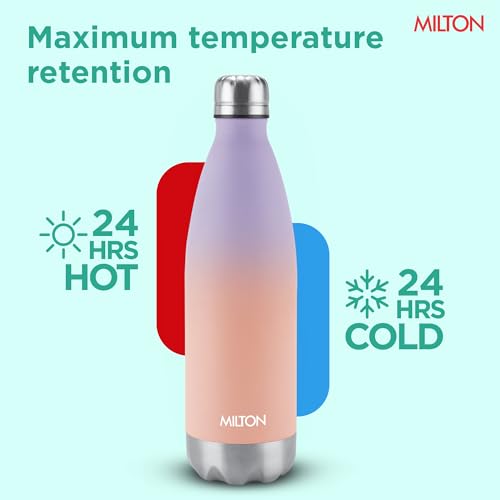 Milton Dewie Duo 1000 Thermosteel Water Bottle, 1000 ml, Peach Purple - Image 5