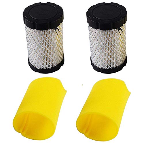 Suading Mower Air Filters Replace Briggs Stratton 796031 (591334 or 594201) Plus 797704 Foam Pre-Cleaner (Pack of 2)