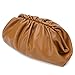 Dumpling Cloud Clutch Purses for Women Crossbody Bags Genuine Leather with Ruched Detail (Khaki)