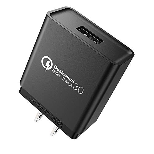 UGREEN Quick Charge 3.0 Wall Charger 18W Qualcomm Adapter for Samsung Galaxy S10, LG V40, V30, V20, HTC U Ultra, ZTE Axon M, Lenovo ZUK Z2 Pro, Moto Z2 Play, Z2 Force Sony Xperia XZ, Nokia 8