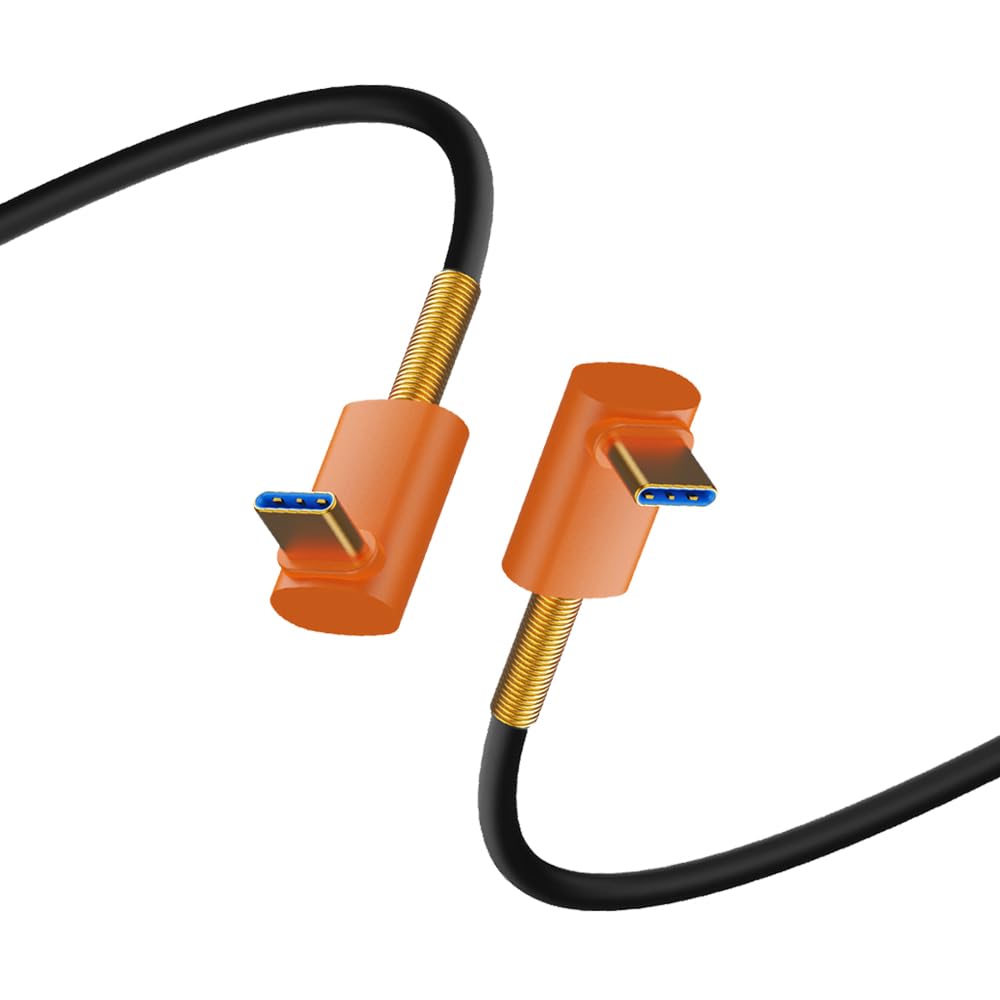 USB 4.0 Type C Silicone Cable 3.9ft/1.2M, 40Gbps Data, PD 240W Charging, 8K/6K@60Hz 4K@240Hz Dual 4K@60Hz, Dual Up Down Angle Male Port for Thunderbolt 4/3, Gaming Monitor, PC