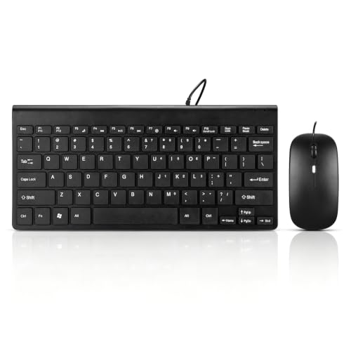 Combo teclado y mouse con cable para computadora portátil y PC con diseño ultrafino
