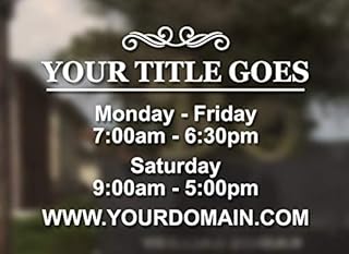 Business Hours Sign for Window - Free Squeegee - Easy Install Manual (Classic - Landscape)