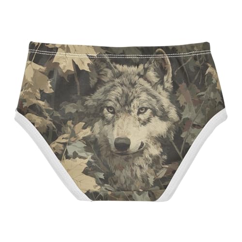Girls Underwear Soft Cotton Camo Wolf Kids Panties in Sizes 2/3t, 4t, 5t, 6 and 82