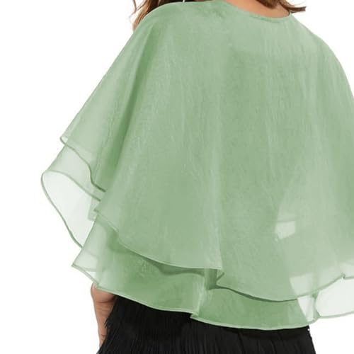 GIBZ Women's Shawl and Wraps, Shiffon Open Front Sheer Cardigan with Buckle, Cape Scarves for Wedding Evening Dress Cover Up4