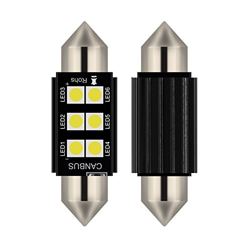 Fastcar Lámpara torpedo 2pcs FESTOON C5W 39MM blanco puro LED Canbus SMD luz de la placa DC12V