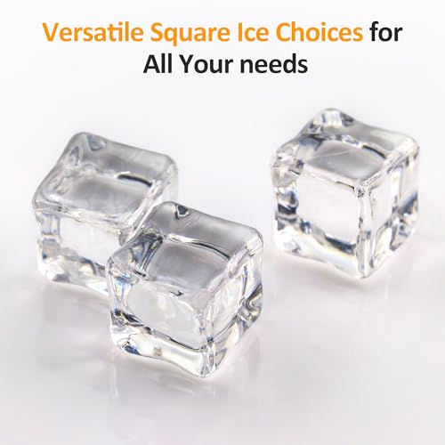 Máquina de hielo clara de encimera con cubos cuadrados 1.6 pulg. miniatura 7