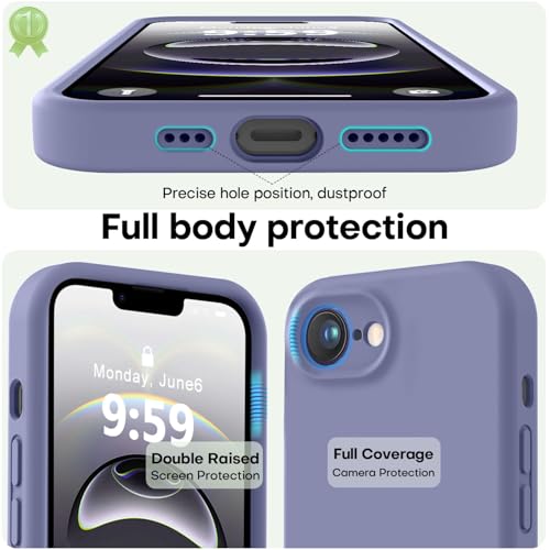 Image of LOVE 3000 Designed for iPhone 16e /17e Case, Premium Silicone with [Soft Anti-Scratch Microfiber Lining] Shockproof Protective Phone Case for Men Women Girls 6.1 inch, Lavender Grey