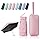FESDMOH Mini Parapluie, Parapluie Pliant, Ombrelle Anti Uv, Mini Parapluie de Poche, Voyage, Poche Solide, avec Boîte de Rangement (Rose)