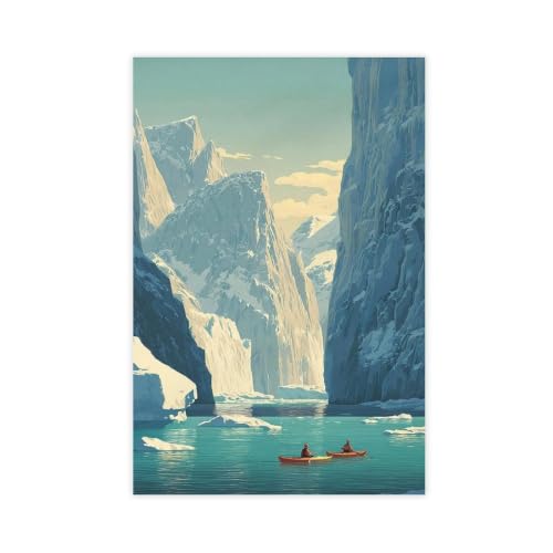 Toile Fjord du Groenland 61x91 cm pour transformer votre salon en havre arctique